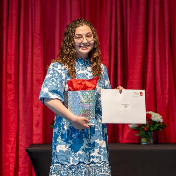 Grace Chapa ?24 received the Distinguished Senior Award on May 4, 2024, during the annual Celebra...